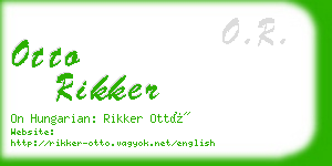 otto rikker business card
